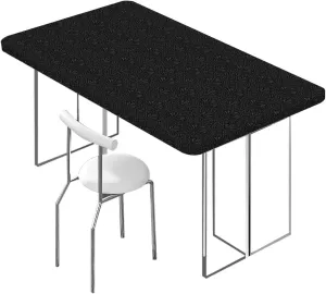 Charcoal Grey Fitted Tablecloth Antique Mild Ombre Shade Victorian Waterproof Wipeable Table Covers for Indoor, Outdoor Damask Fits up 5 Foot Tables