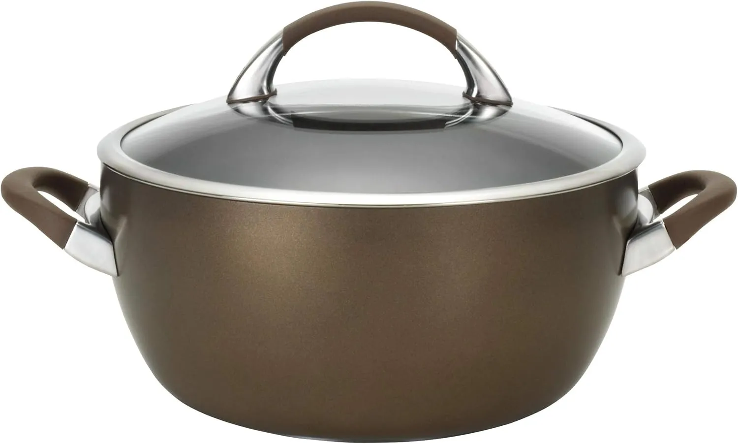 Circulon Symmetry Hard Anodized Nonstick Dish/Casserole Pan with Lid, 5.5 Quart, Chocolate