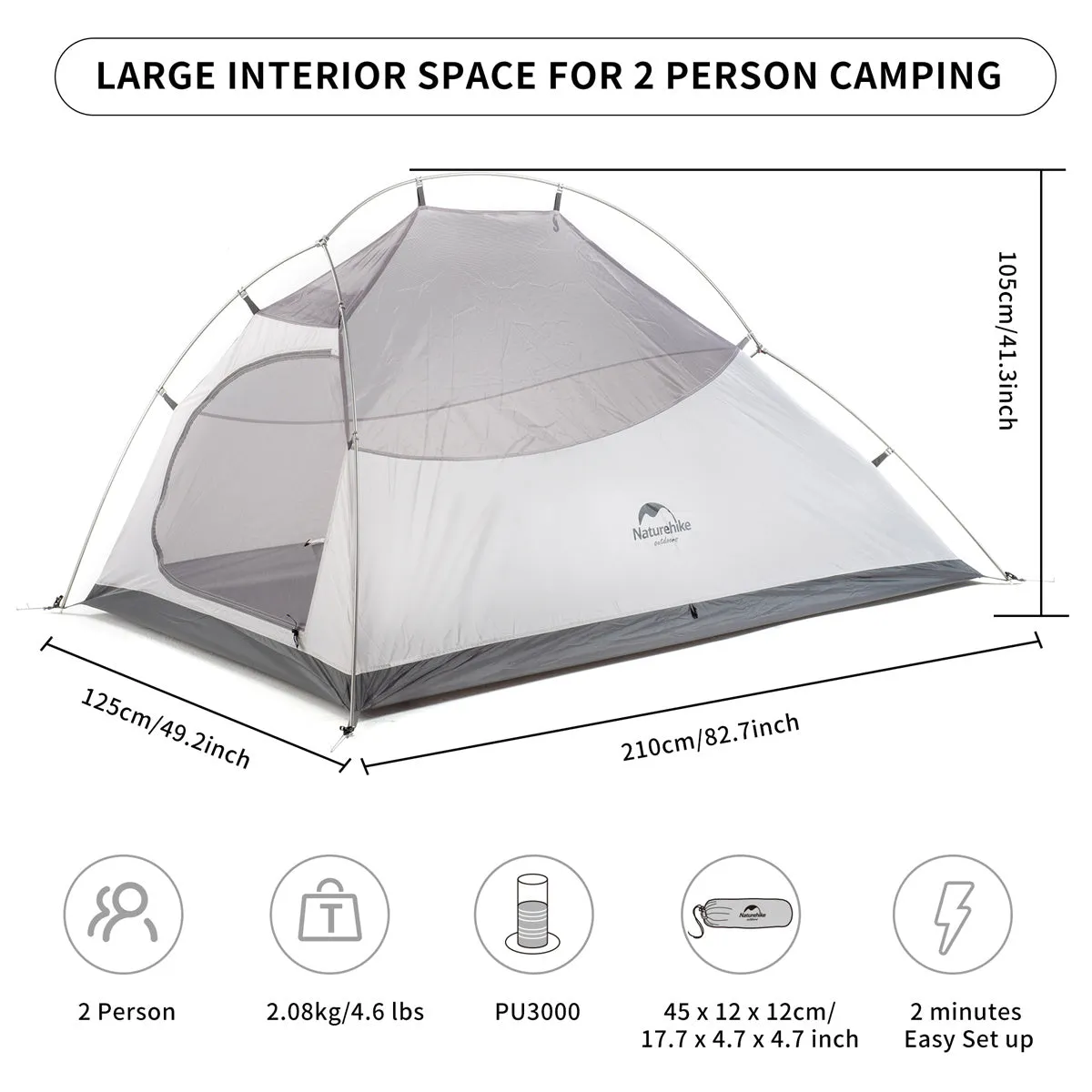Cloud UP 2 People 3-season Camping Tent Ultralight 210T