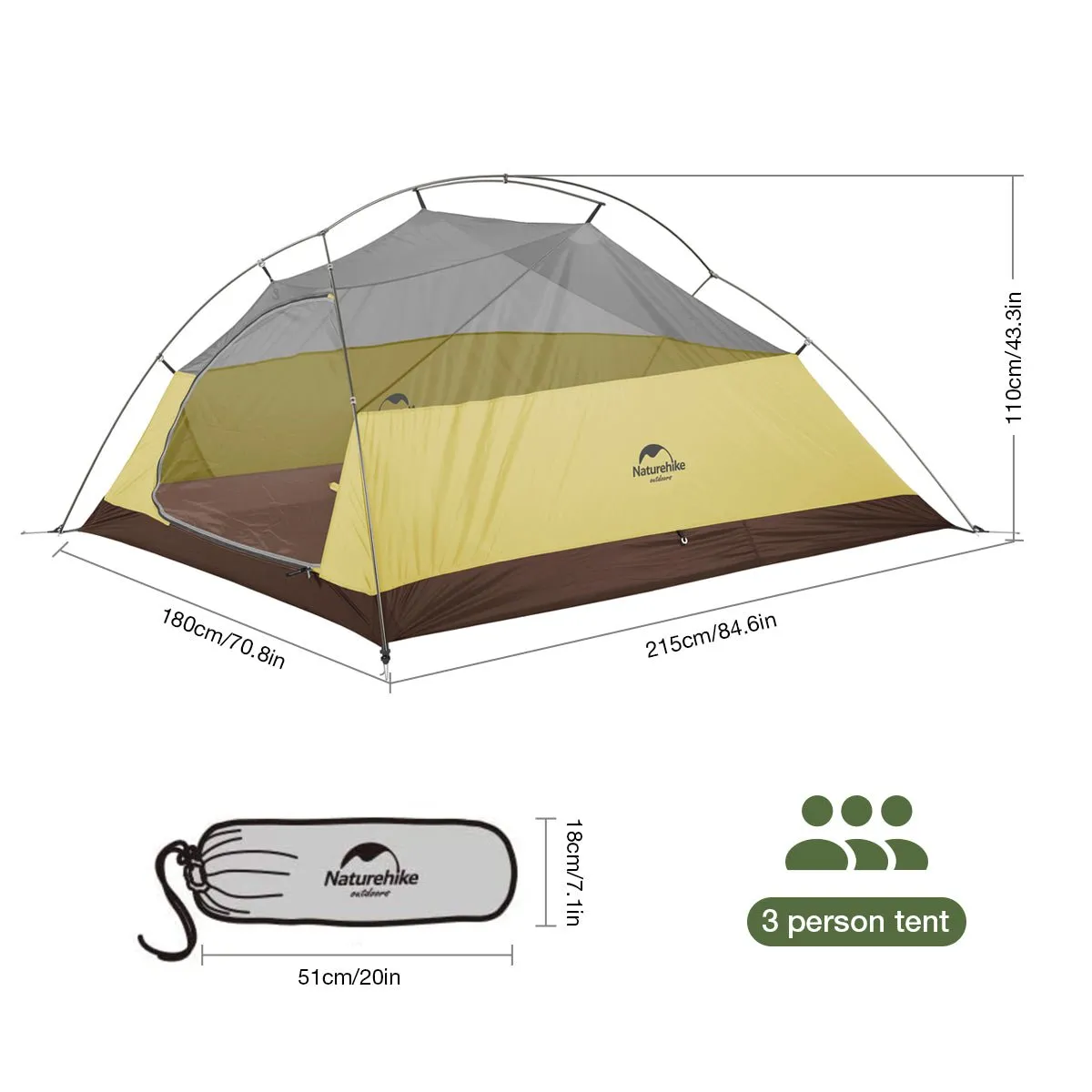 Cloud up 3 Person Ultralight Hiking Tent