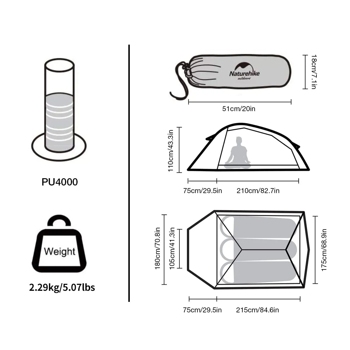 Cloud up 3 Person Ultralight Hiking Tent