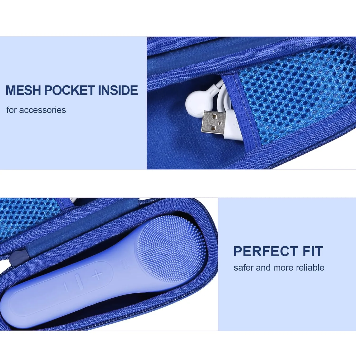 co2CREA Hard Carrying Case Compatible with NågraCoola CLIE 2 1 Sonic Facial Cleansing Brush (Blue)