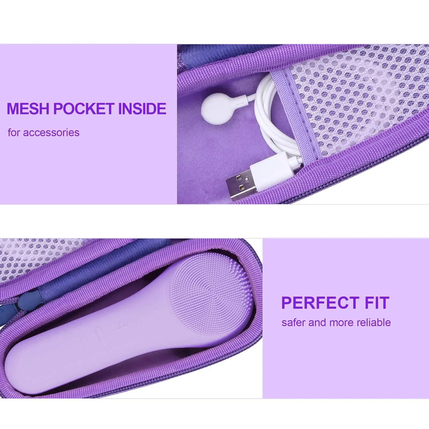co2CREA Hard Carrying Case Compatible with NågraCoola CLIE Sonic Facial Cleansing Brush (Violet)