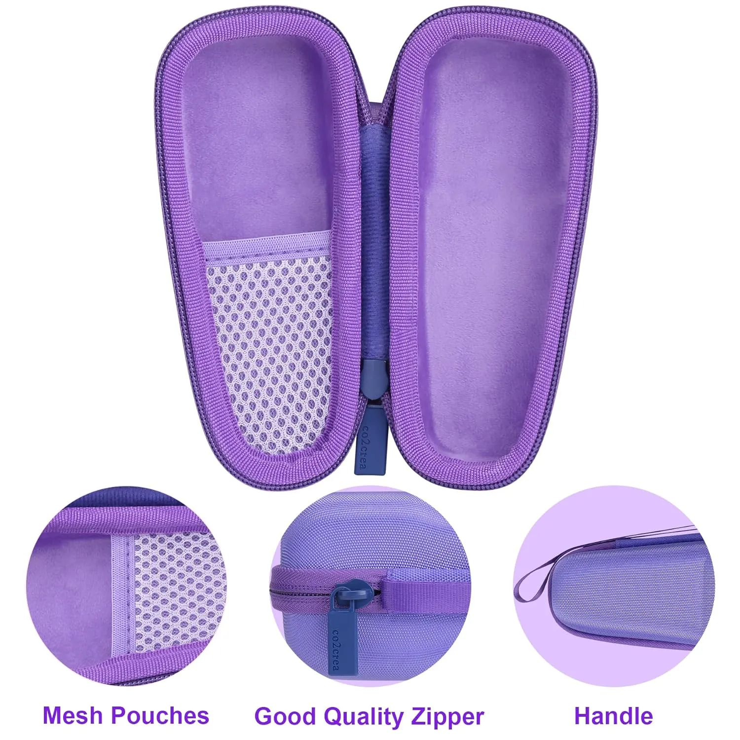 co2CREA Hard Carrying Case Compatible with NågraCoola CLIE Sonic Facial Cleansing Brush (Violet)