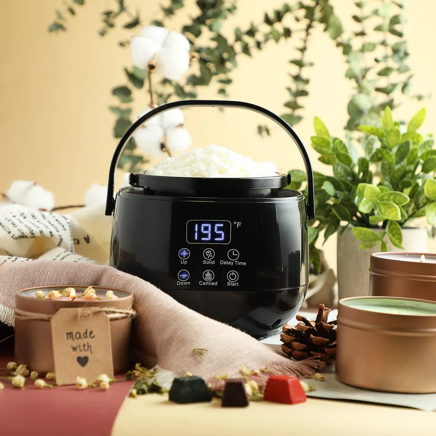 CraftBud Electric Wax Melter for Candle Making, 16oz Candle Wax Melting Pot, Non-Stick Candle Wax Melter for Candle Making, Candle Maker Machine - Fast, Easy, & Clean Candle Melting Pot