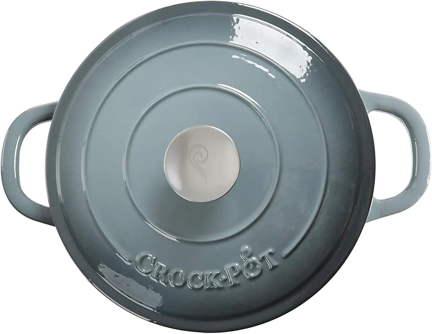 Crock Pot Artisan 5 Quart Enameled Cast Iron Round Dutch Oven, Slate Gray