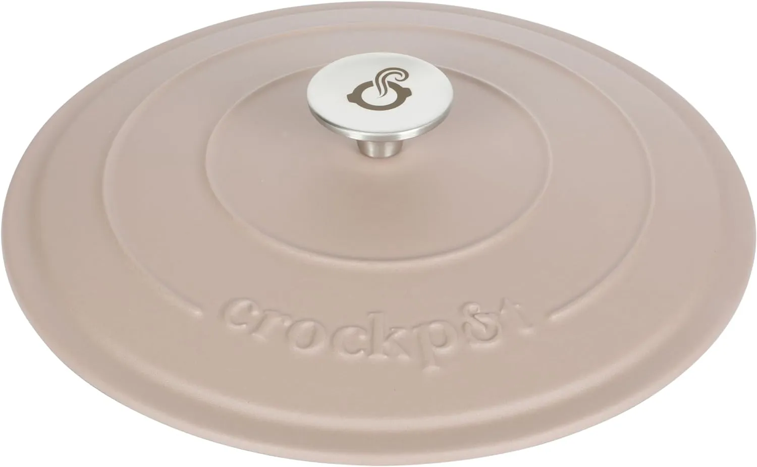 Crock Pot Artisan 7-Quart European Enameled Round Cast Iron Dutch Oven Pot With Lid - Matte Dusty Pink