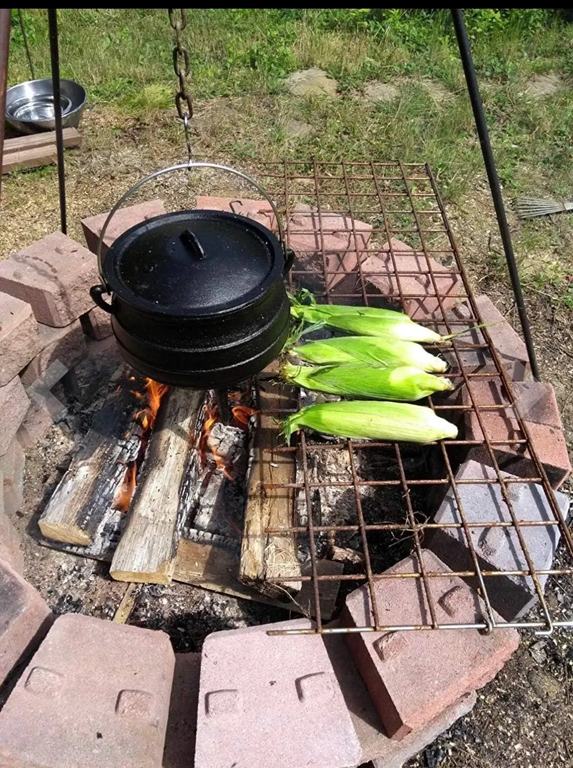 Cuisiland 8.5QT Cast Iron Potjie Cauldron Pot with Lid & 3 Legs – Pre-Seasoned South African-Style Campfire Pot for Outdoor Cooking, Soups, Stews & Braising – Heavy-Duty Cast Iron Dutch Oven