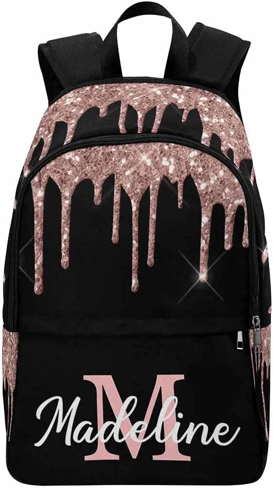 Custom Casual Unisex School Bags Backpack Flow College Shoulders Backpack with Name Travel Bookbags, One Size