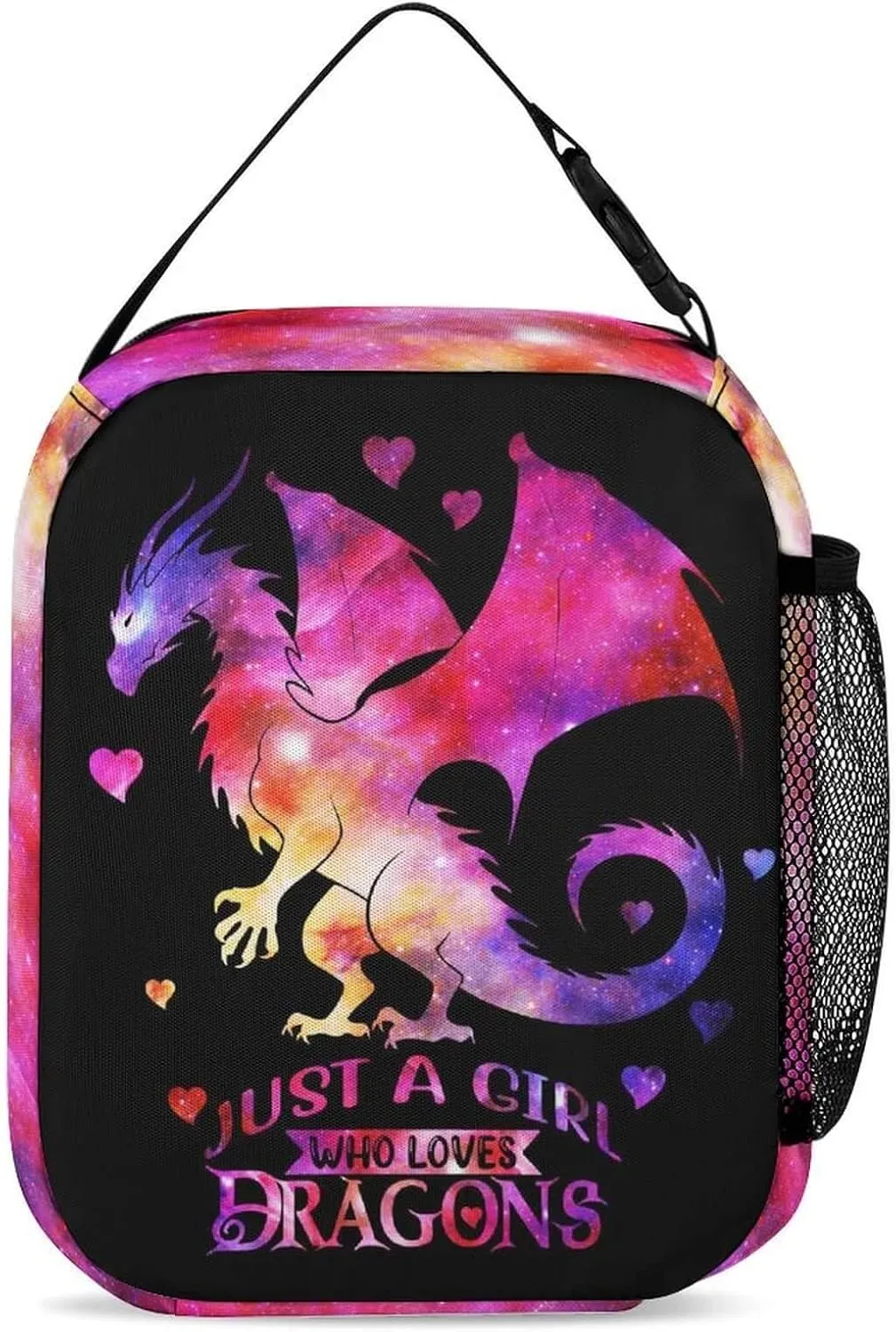 Custom Dragon Backpack with Lunch Box & Pencil Case, 16 Inch Cute Dragon Bookbag for Kids Girls Boys School, School Backpack for Students Children, Lightweight, Large Capacity