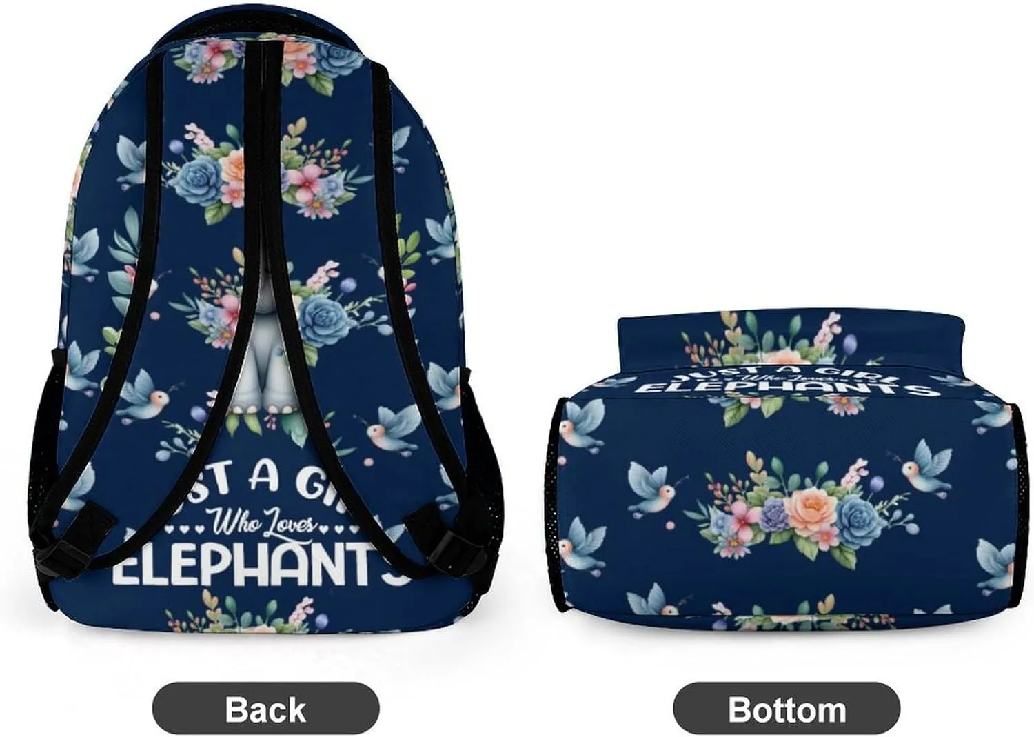Custom Elephant School Backpack for Kids Girls Boys, 16 Inch Cute Elephant Themed Bookbag, Personalized School Backpack for Students Children, sustainable, Lightweight, Large Capacity