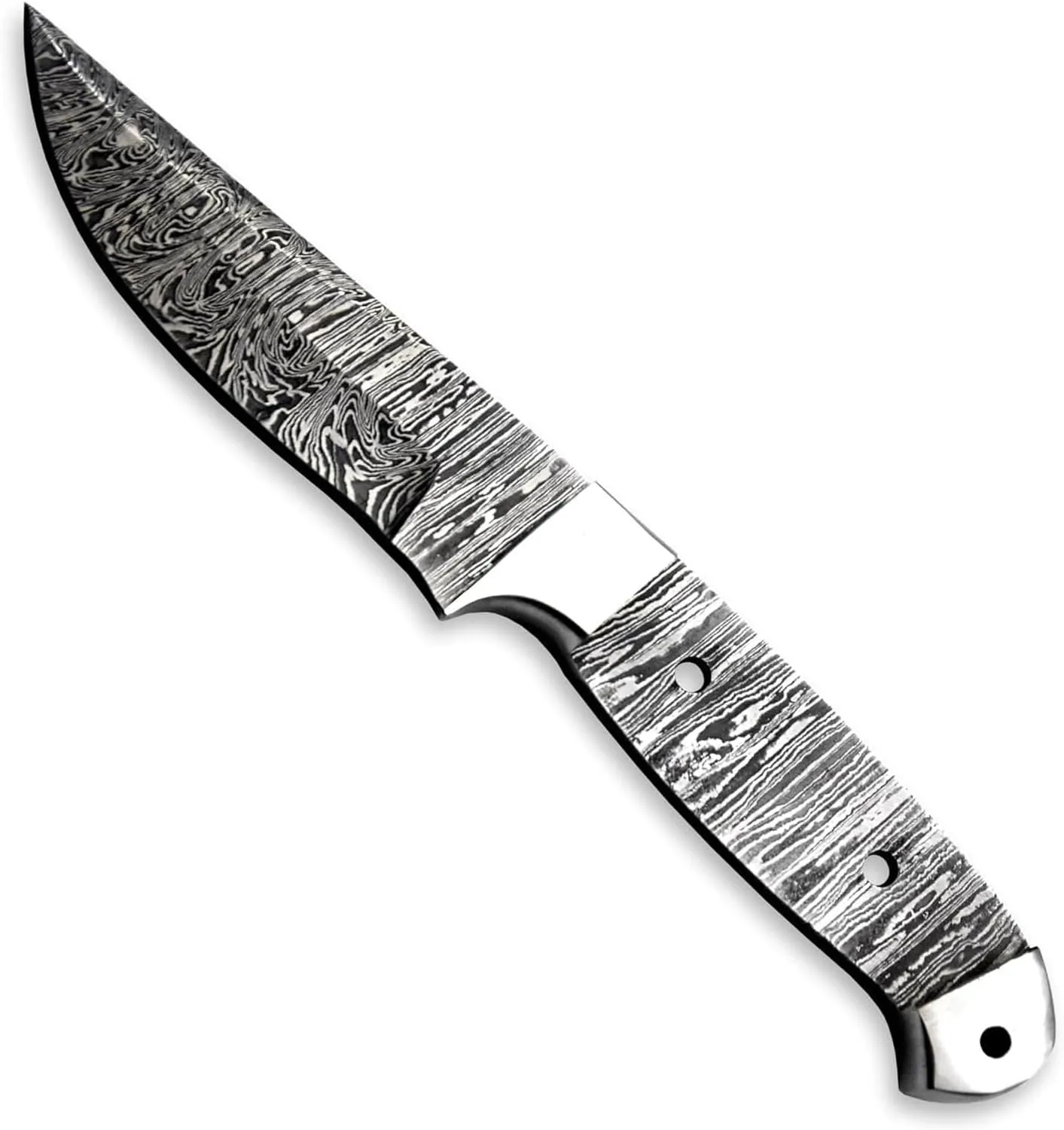 Custom Hand Forged Damascus Steel Blank Blade Hunting Knife DIY Damascus Blade Billet Camping, Bushcraft, Hiking Knives Handmade Steel Bolster Knife Making Supply (BB-10)