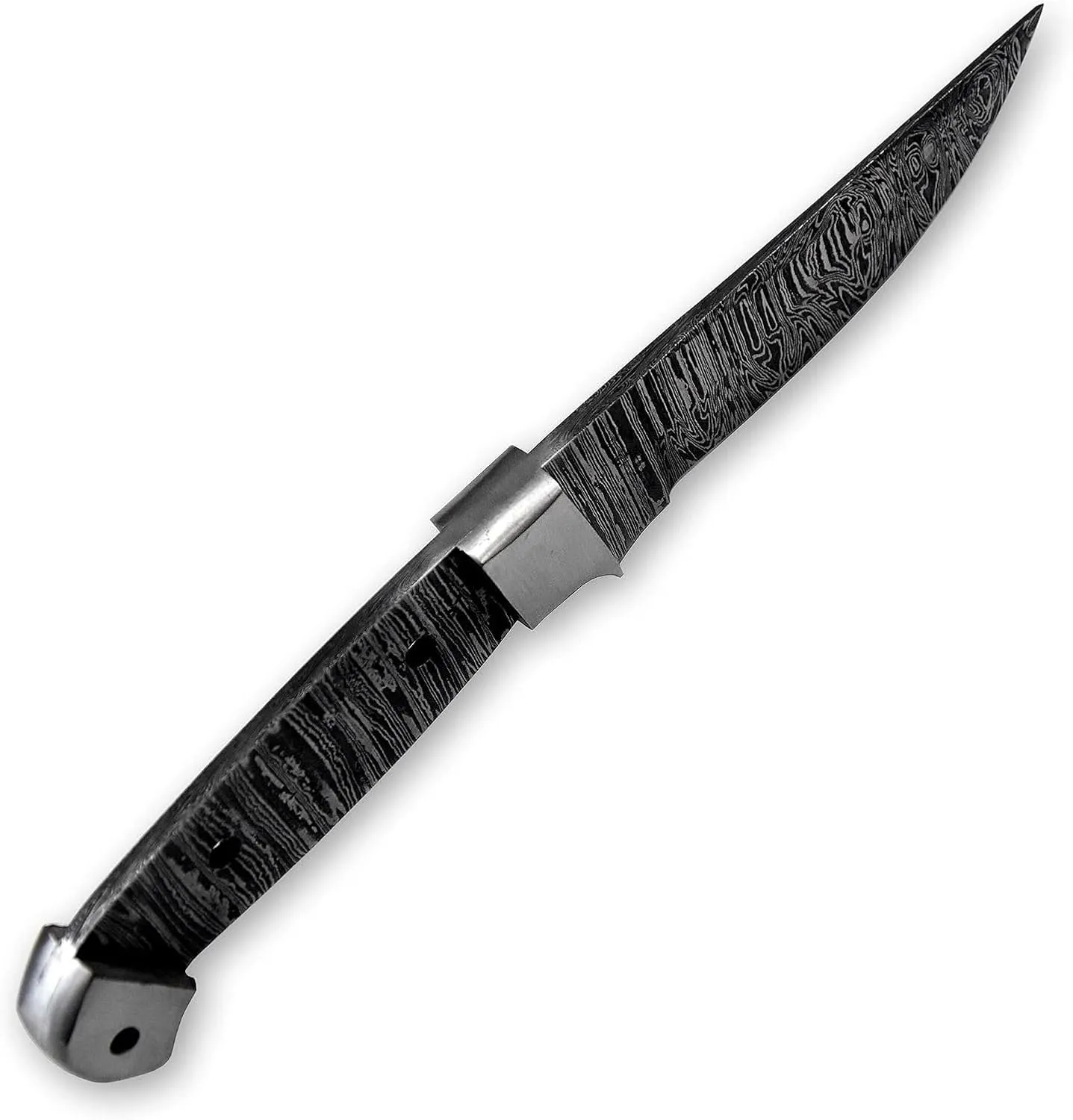 Custom Hand Forged Damascus Steel Blank Blade Hunting Knife DIY Damascus Blade Billet Camping, Bushcraft, Hiking Knives Handmade Steel Bolster Knife Making Supply (BB-10)