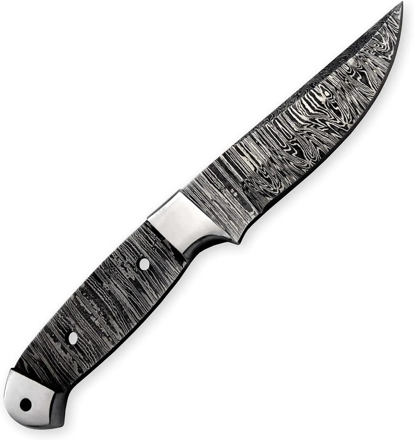 Custom Hand Forged Damascus Steel Blank Blade Hunting Knife DIY Damascus Blade Billet Camping, Bushcraft, Hiking Knives Handmade Steel Bolster Knife Making Supply (BB-10)