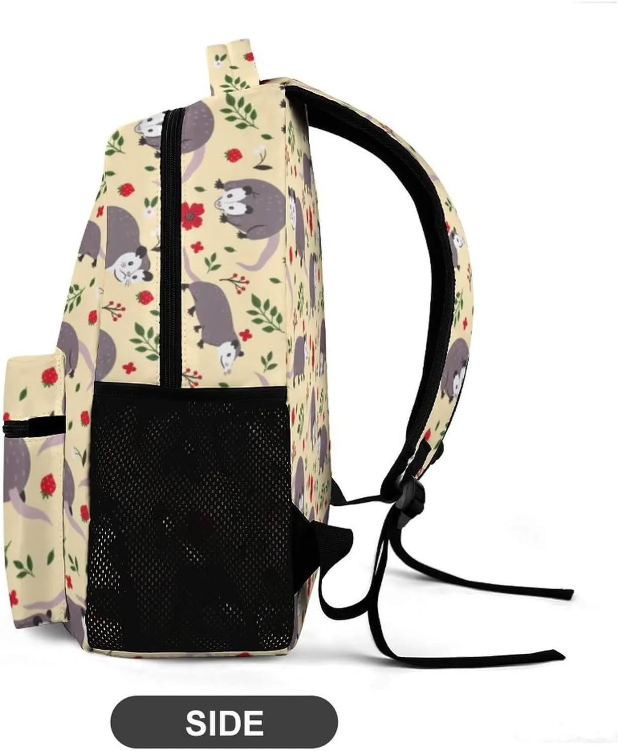 Custom Opossum School Backpack for Kids Girls Boys, 16 Inch Cute Opossums Themed Bookbag, Personalized School Backpack for Students Children, Lightweight, Large Capacity