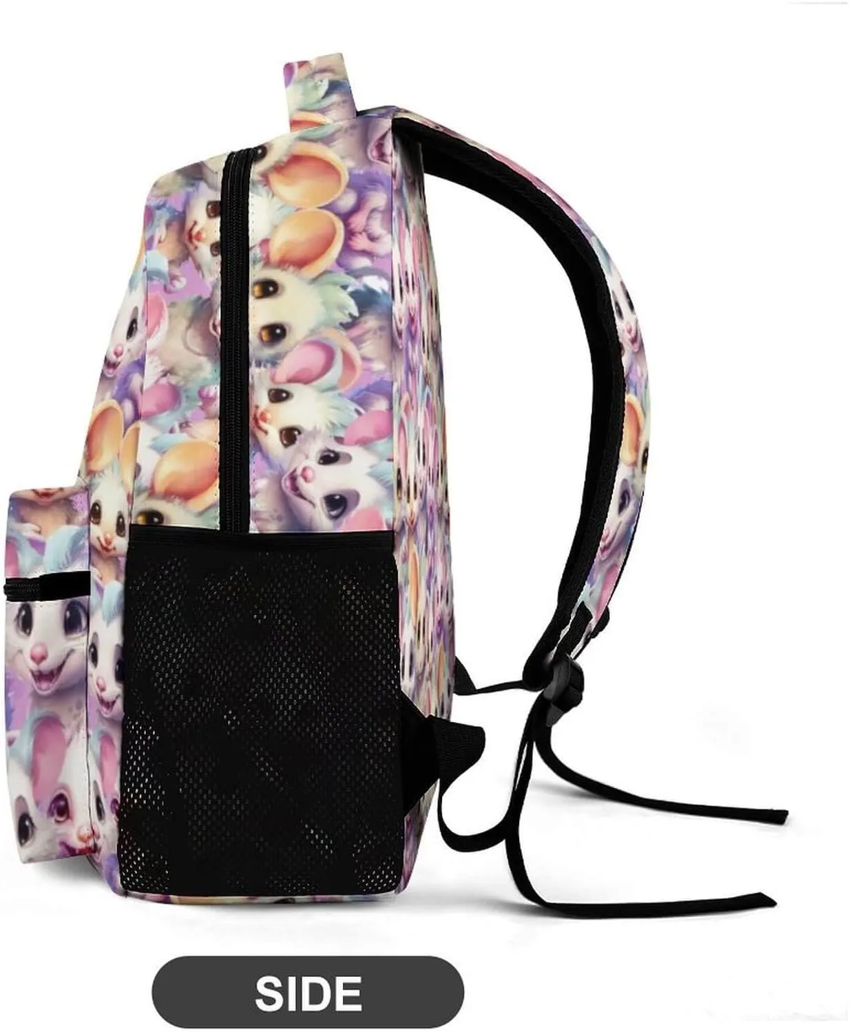 Custom Opossum School Backpack for Kids Girls Boys, 16 Inch Cute Opossums Themed Bookbag, Personalized School Backpack for Students Children, Lightweight, Large Capacity