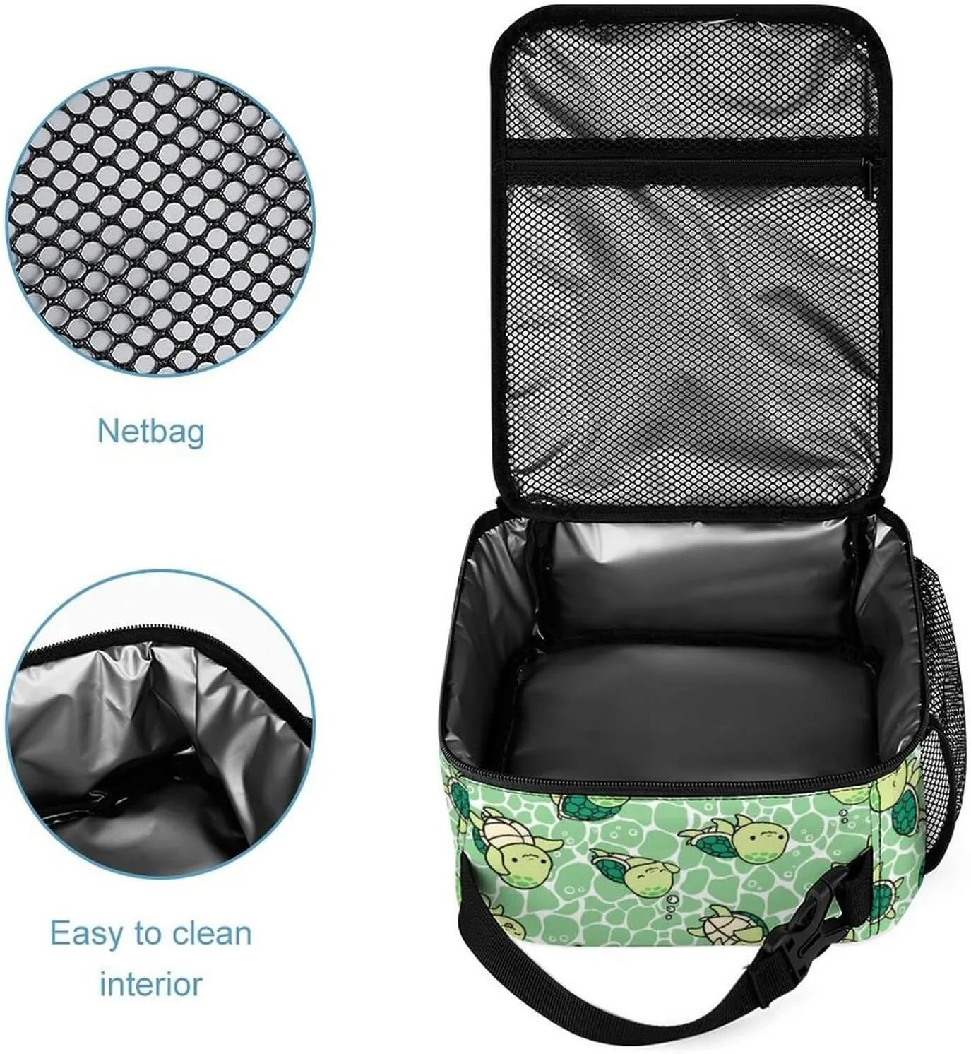 Custom Sea Turtle Backpack with Lunch Box & Pencil Case for Kids Girls Boys School, 16 Inch Cute Sea Turtle Bookbag, School Backpack for Students Children, Lightweight, Large Capacity