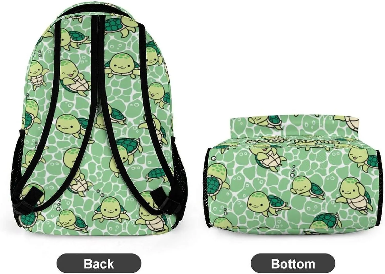Custom Sea Turtle School Backpack for Kids Girls Boys, 16 Inch Cute Sea Turtle Themed Bookbag, Personalized School Backpack for Students Children, Lightweight, Large Capacity