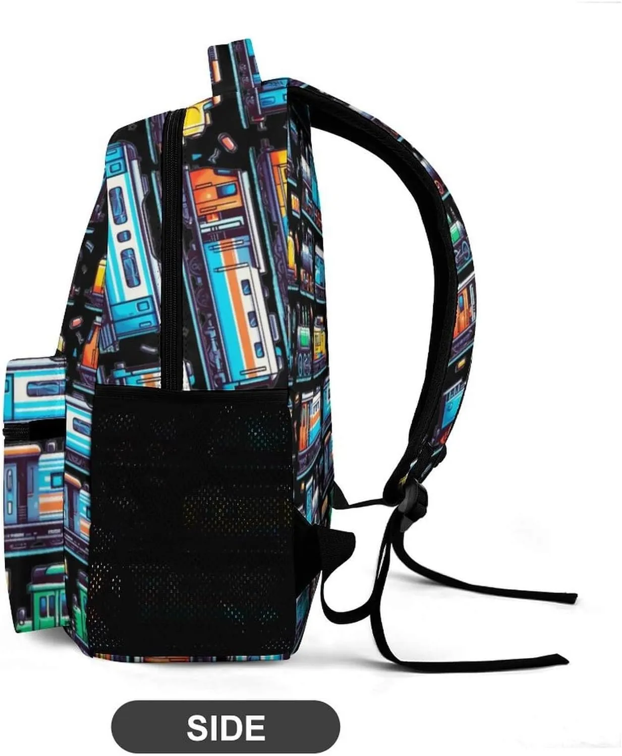 Custom Train School Backpack for Kids Girls Boys, 16 Inch Cute Train Themed Bookbag, Personalized School Backpack for Students Children, Lightweight, Large Capacity