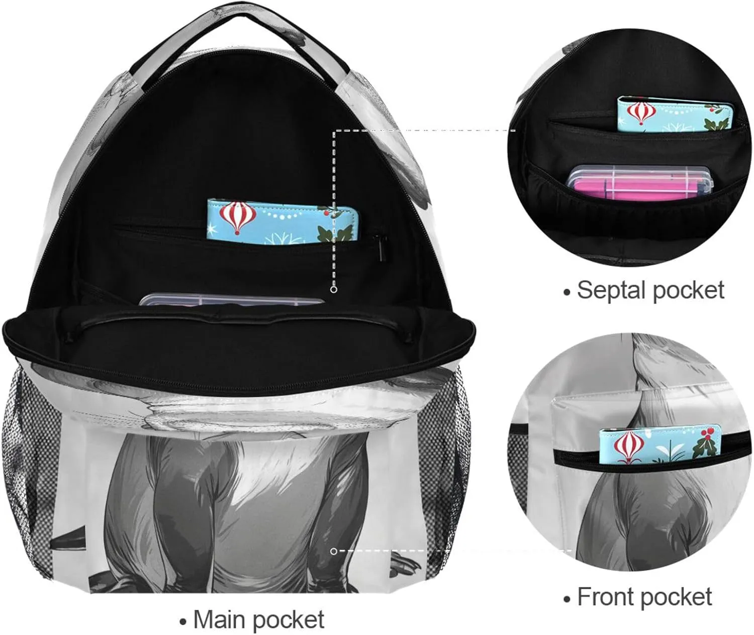Cute Backpack for Men Women Fashion Personal Backpack with Chest Strap for College Work Peppers Style