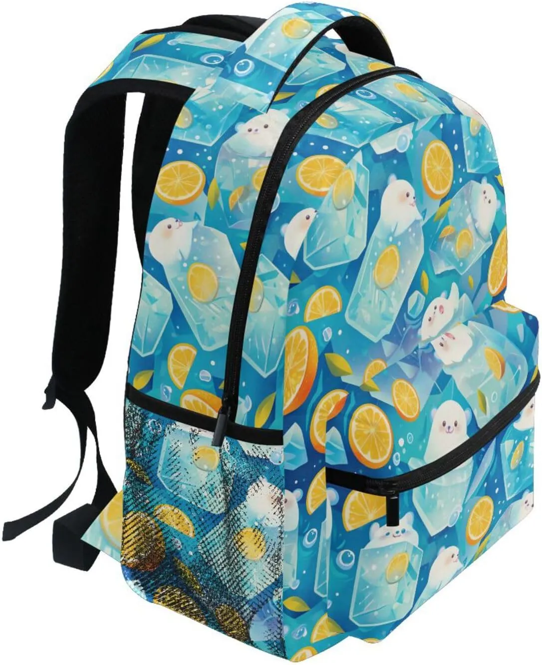 Cute Backpack for Teacher Nurse Fashion Personal Backpack with Chest Strap for College Work Lemons & Limes Style