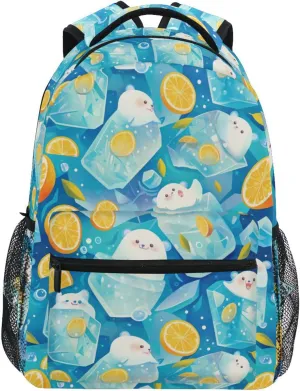 Cute Backpack for Teacher Nurse Fashion Personal Backpack with Chest Strap for College Work Lemons & Limes Style