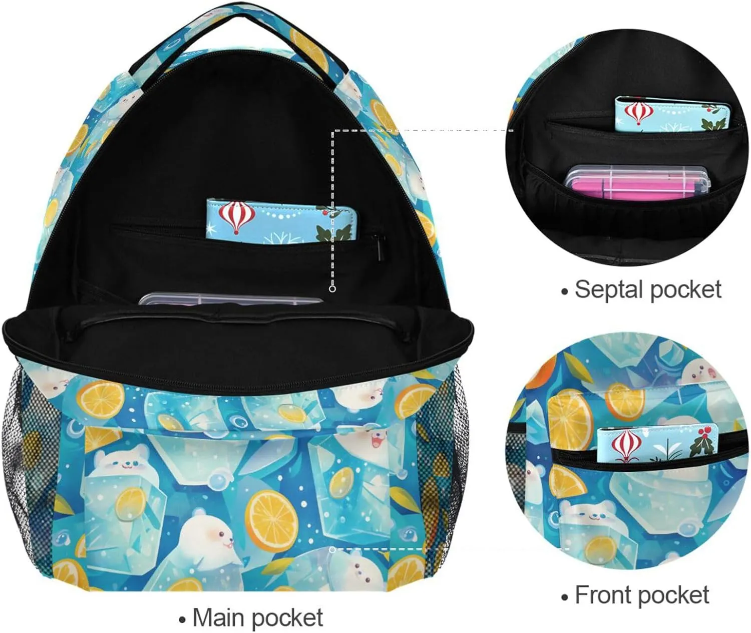 Cute Backpack for Teacher Nurse Fashion Personal Backpack with Chest Strap for College Work Lemons & Limes Style