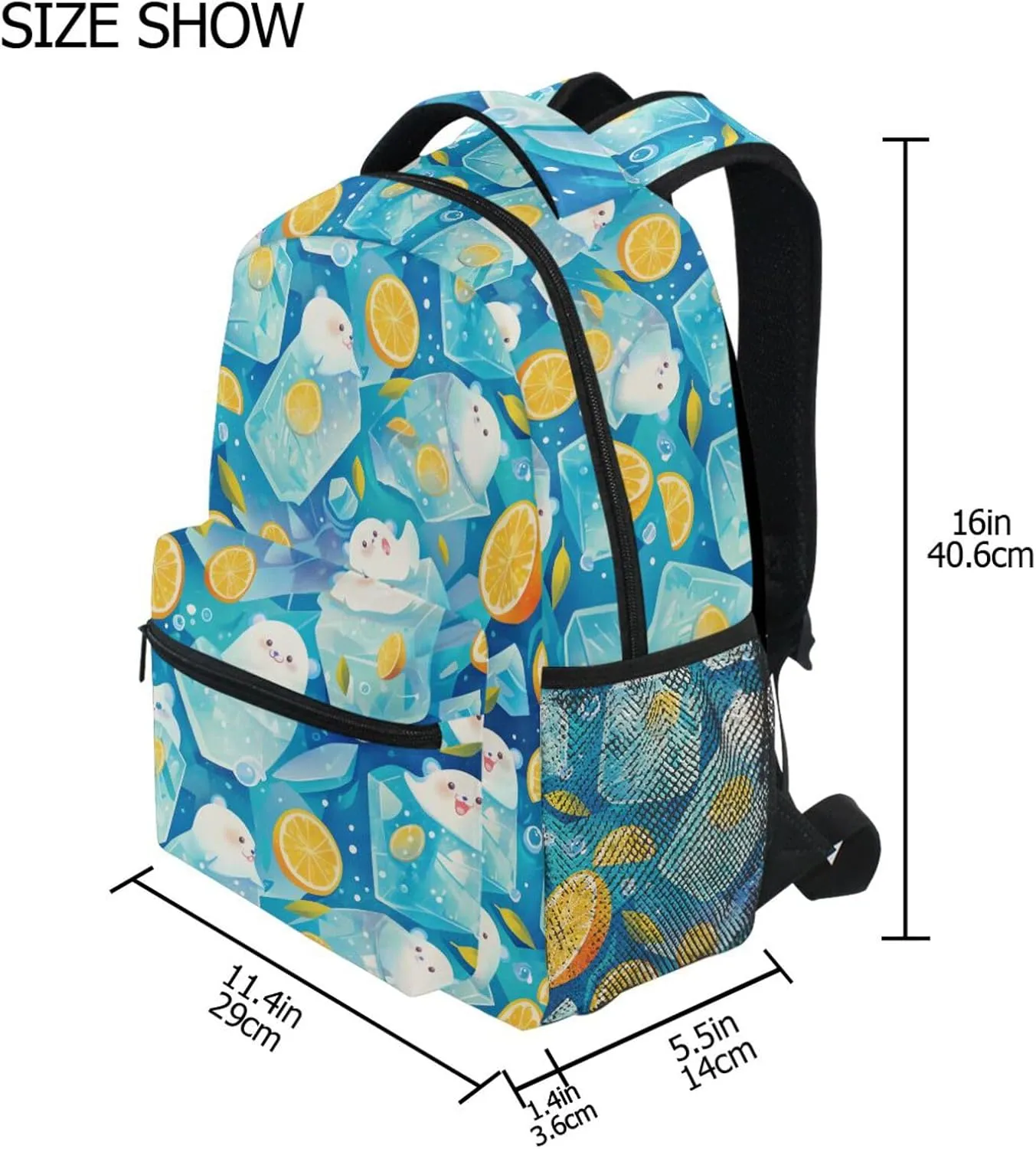 Cute Backpack for Teacher Nurse Fashion Personal Backpack with Chest Strap for College Work Lemons & Limes Style