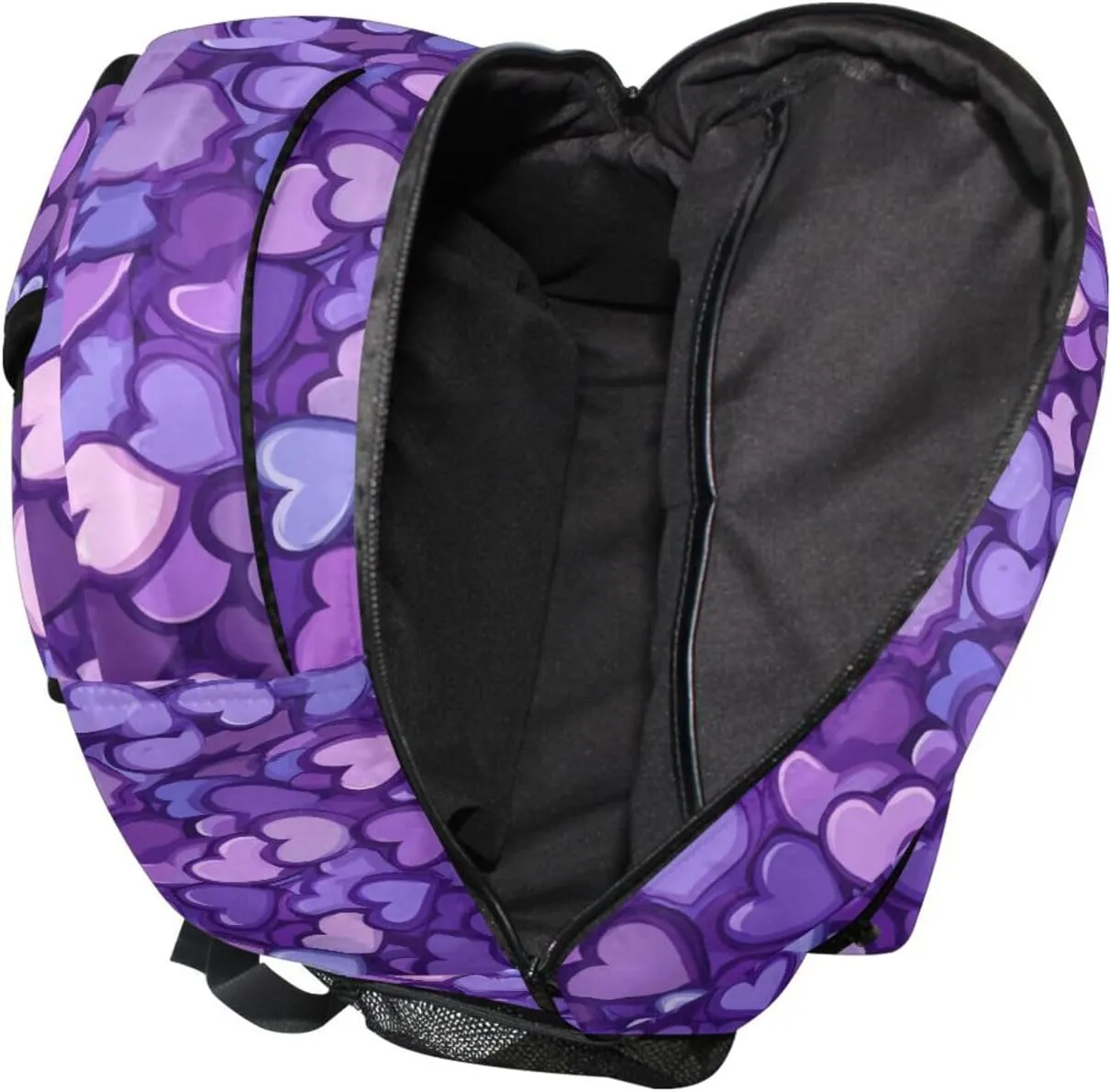 Cute Backpack for Teens Boys Girls Fashion Stylish Travel Bags with Chest Strap for College Work Purple Heart Day National Flag