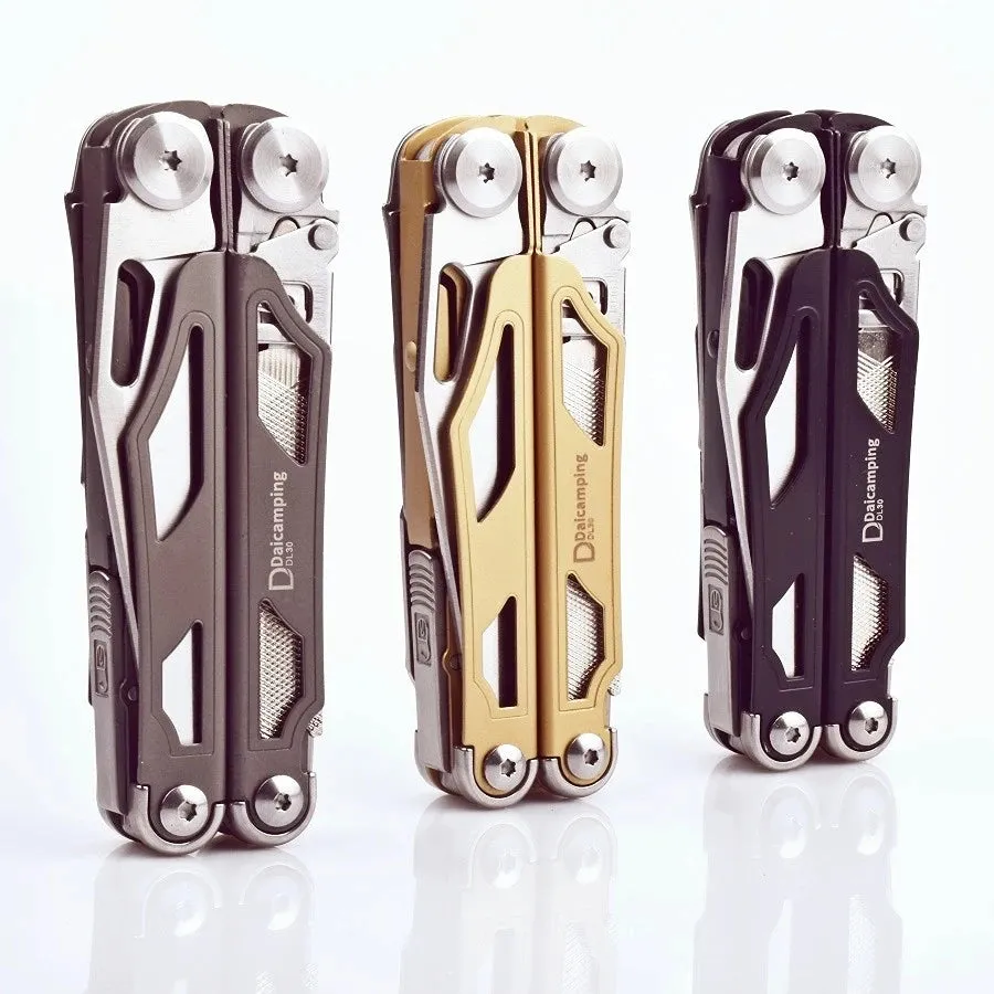 DAICAMPING DL30 Multitool with Folding Knife, Scissors, Pliers, and Survival Gear for Outdoors