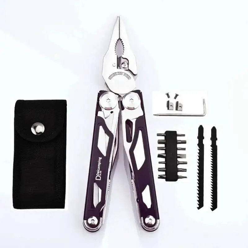 DAICAMPING DL30 Multitool with Folding Knife, Scissors, Pliers, and Survival Gear for Outdoors