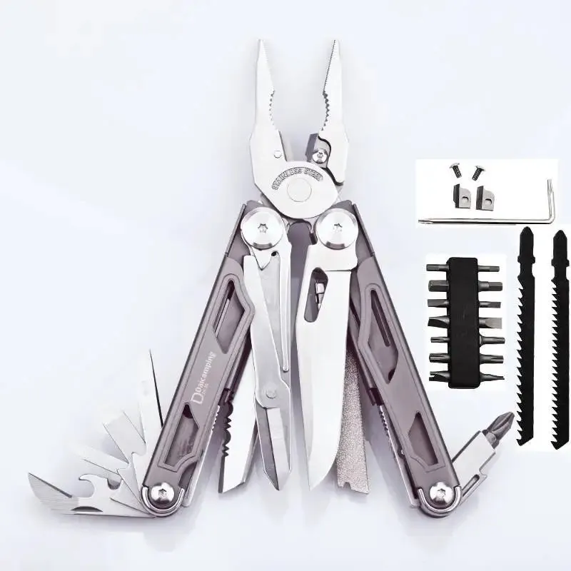 DAICAMPING DL30 Replaceable Part Knife Multi-Tool with Pliers, Scissors, and Survival Gear