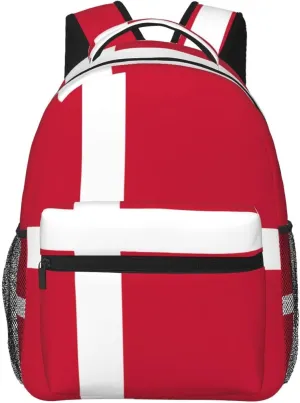Danish flag Backpack, suitable for light travel, daily multi-purpose bag, suitable for commuting, cycling, work