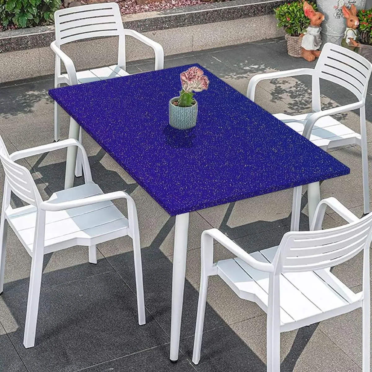 Dark Blue Elastic Fitted Tablecloths, Constellation Planets Coordinates of Celestial Picnic Table Tablecloth Covers Set for Picnics Indoor and Outdoor Dining Astrology Fits up 5 Foot Tables