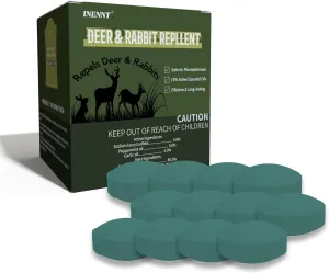 Deer & Rabbit Repellent Balls for Gardens, Plants & Trees - Outdoor Scent Deterrent with Plant Oils, Safe Around Pets, Long-Lasting 30-60 Days Protection,12 PCS Covers 650 Sq. Ft