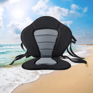 Deluxe Padded Kayak Seat Fishing Boat Seat Cushioned with Detachable Storage Bag, Comfortable Backrest Support & 4 Adjustable Straps, for Kayak, SUP, Canoe, Fishing Boat, Padded Boat