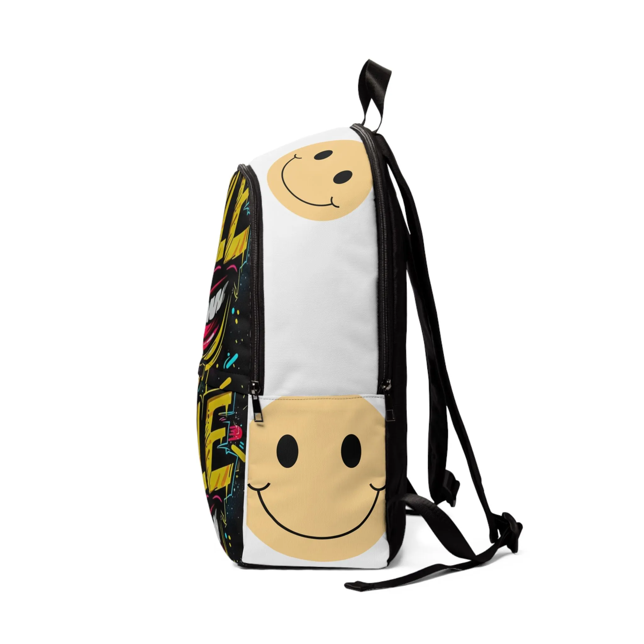 Eco-friendly Gear, Smiley Use, School Trendy, - Everyday Eco-Friendly, Fun, Unisex Gift Backpack Face Colorful Localized shipping Unique