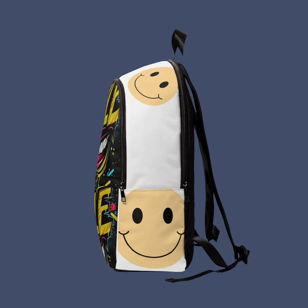 Eco-friendly Gear, Smiley Use, School Trendy, - Everyday Eco-Friendly, Fun, Unisex Gift Backpack Face Colorful Localized shipping Unique