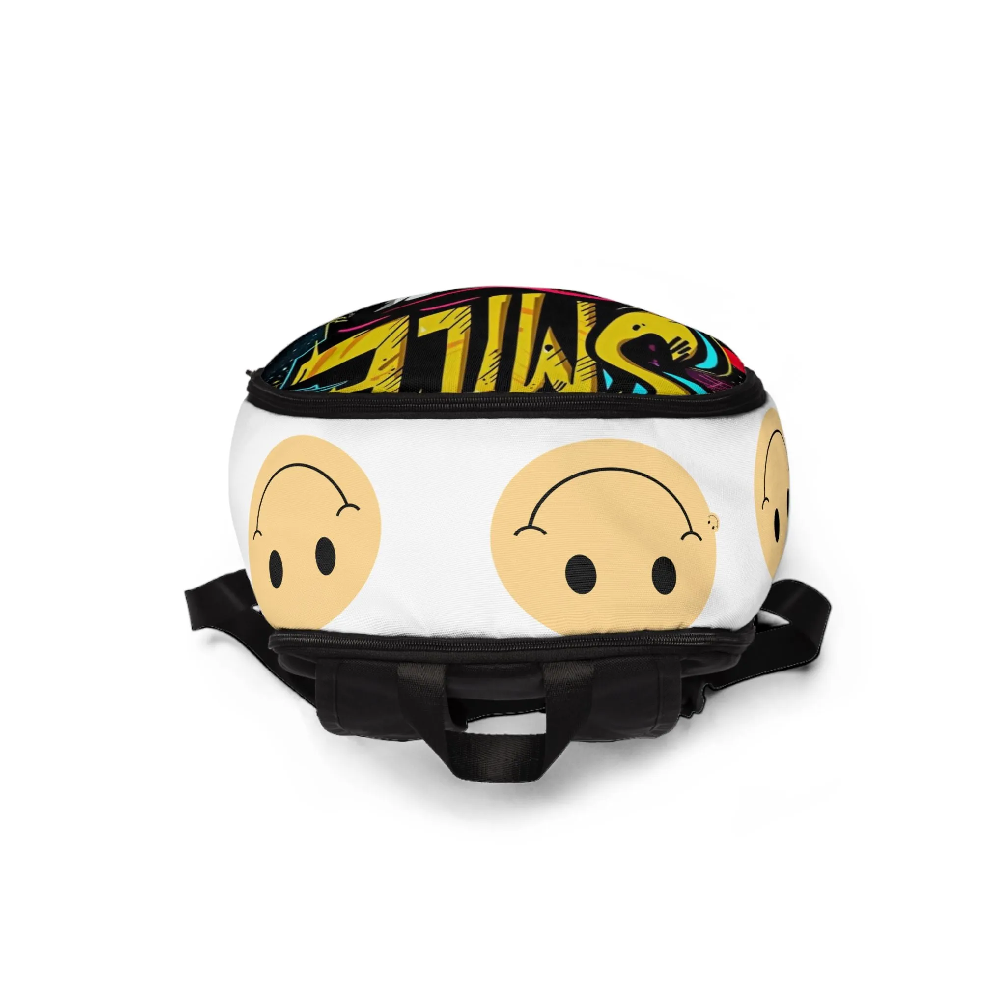 Eco-friendly Gear, Smiley Use, School Trendy, - Everyday Eco-Friendly, Fun, Unisex Gift Backpack Face Colorful Localized shipping Unique