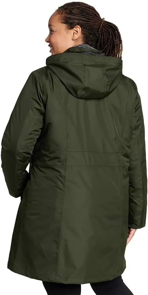 Eddie Bauer Women's Girl on the Go Insulated Waterproof Trench Coat