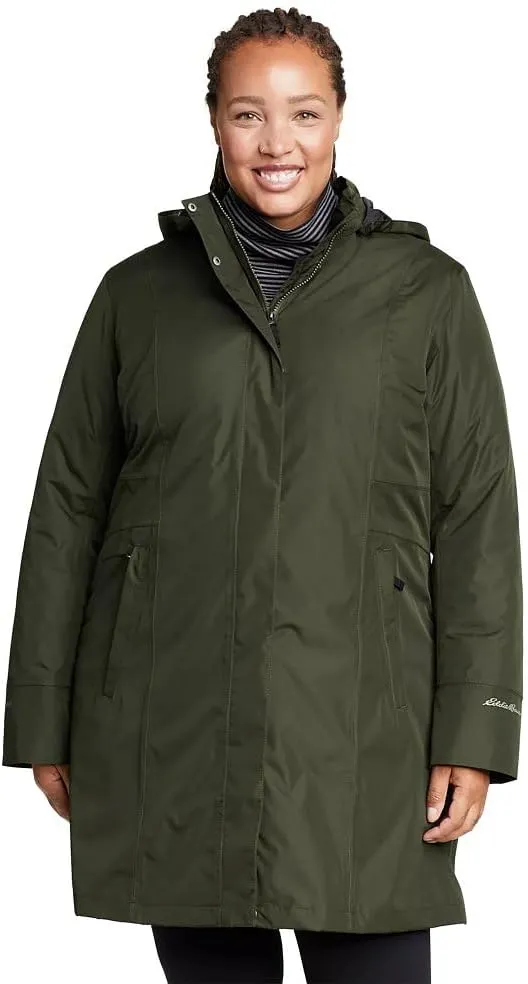 Eddie Bauer Women's Girl on the Go Insulated Waterproof Trench Coat