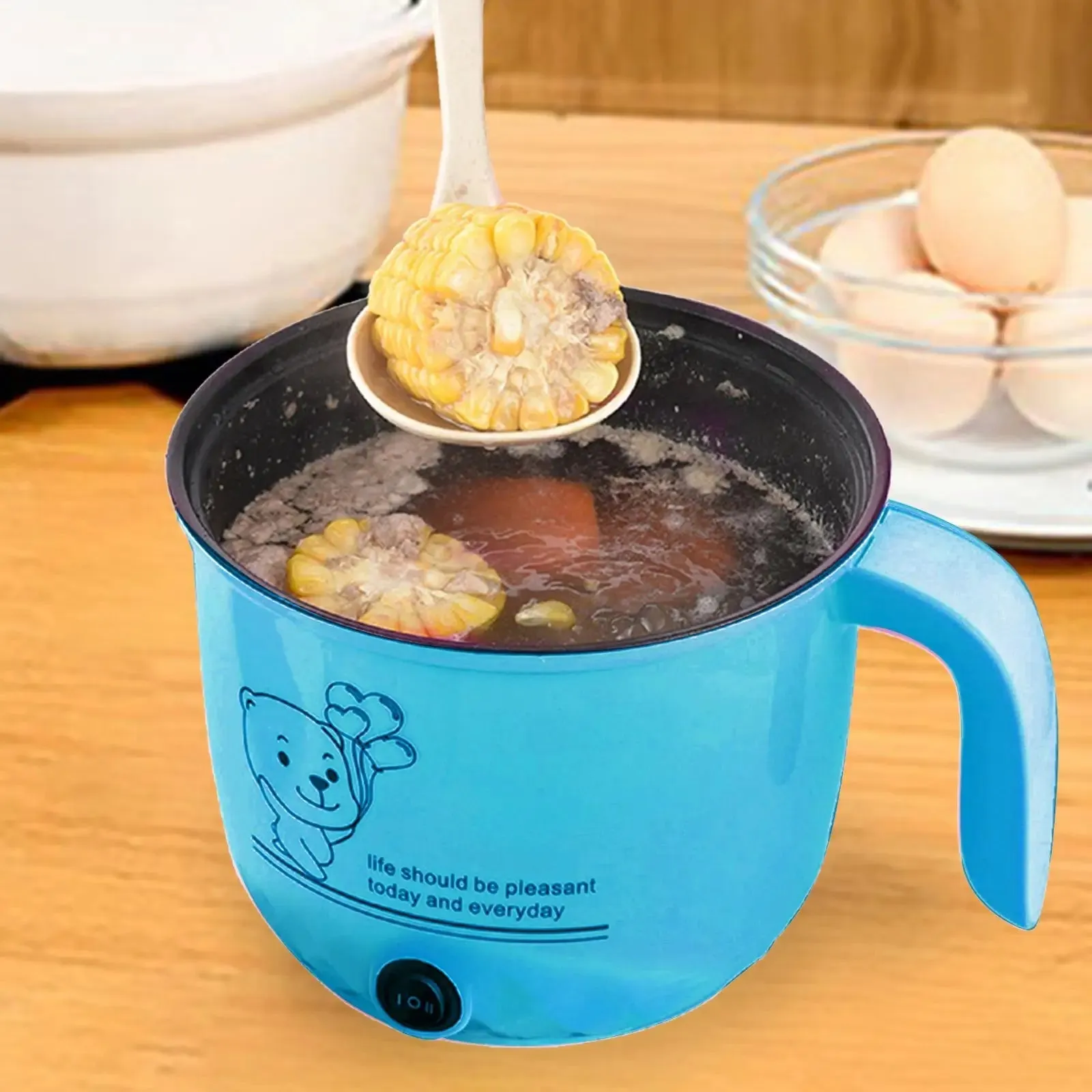 Electric Hot Pot Nonstick 1.8L Kitchen Cooking Appliances for Eggs Fry Ramen