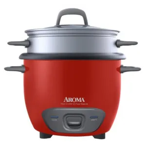 Electric Rice Cooker with Steamer Aroma Rice Cooker Maker Food 6 Cup Uncooked