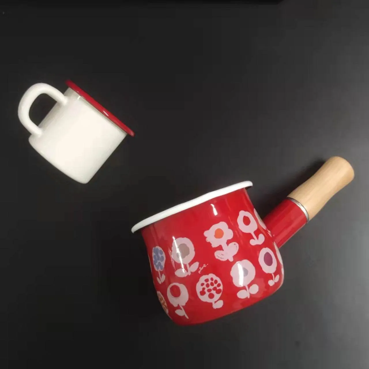 Enamel Milk Mini Enamel Pot Induction Cooker  Flame