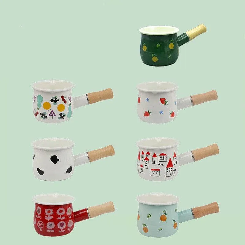 Enamel Milk Mini Enamel Pot Induction Cooker  Flame