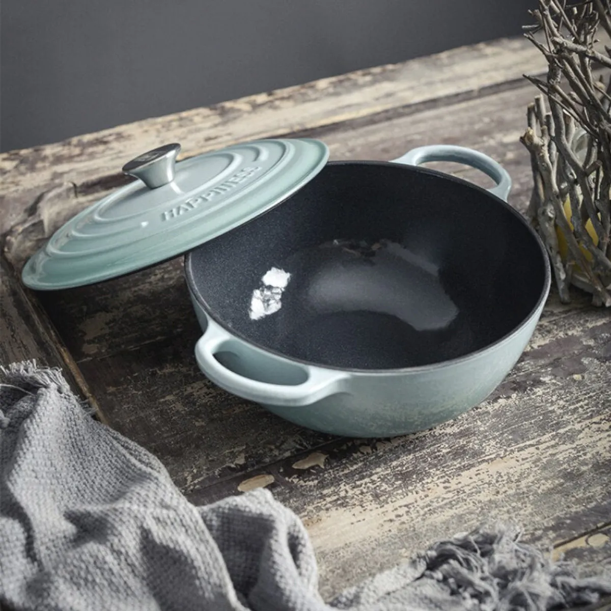 Enameled Ceramic Cast Iron Pot
