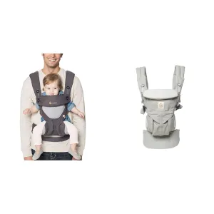 Ergobaby 360 All-Position Baby Carrier with Lumbar Support (12-45 Pounds), Carbon Grey, Cool Air Mesh & Omni 360 All-Position Baby Carrier for Newborn to Toddler with Lumbar Support (7-45 Pounds)
