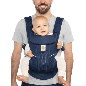 Ergobaby All Carry Positions Breathable Mesh Baby Carrier with Enhanced Lumbar Support & Airflow (7-45 Lb), Omni Breeze, Midnight Blue
