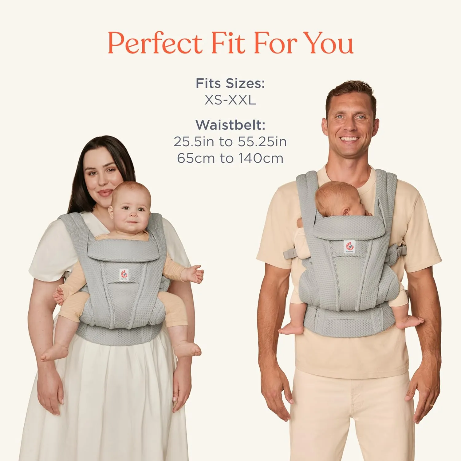 Ergobaby Omni Deluxe All Carry Positions Breathable Linen Baby Carrier with Enhanced Lumbar Support and Lightweight Comfort, Newborn to Toddler, (Holds 7-45 lbs), Natural Linen