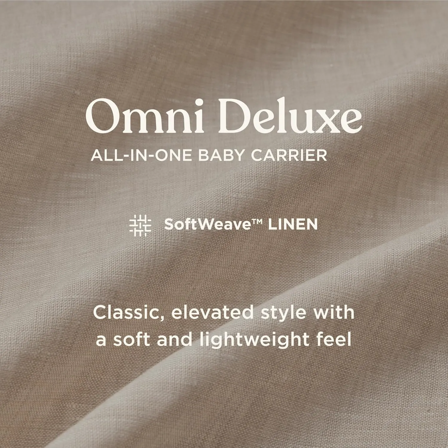 Ergobaby Omni Deluxe All Carry Positions Breathable Linen Baby Carrier with Enhanced Lumbar Support and Lightweight Comfort, Newborn to Toddler, (Holds 7-45 lbs), Natural Linen